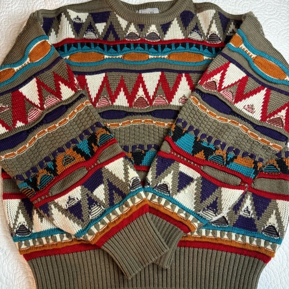 Vintage 90s Tosani 3D knit sweater Mens large Coogi Style - Picture 13 of 14